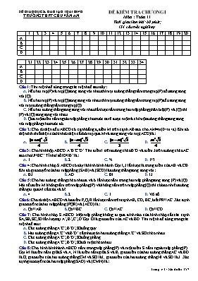 Đề kiểm tra chương I môn Toán 11